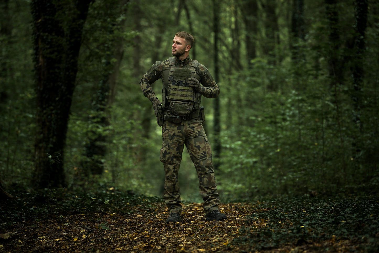 Modułowa kamizelka taktyczna Helikon Guardian Military Set wz.93 Pantera PL Woodland - na płyty L
