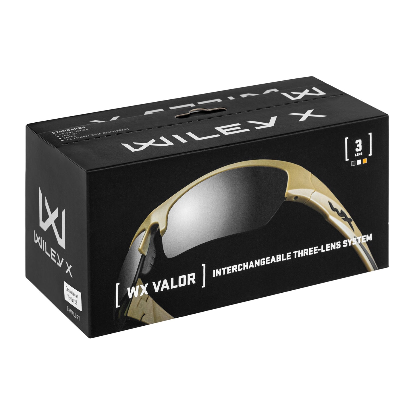 Okulary taktyczne Wiley X Valor 2.5 Set 3in1 - Matte Tan
