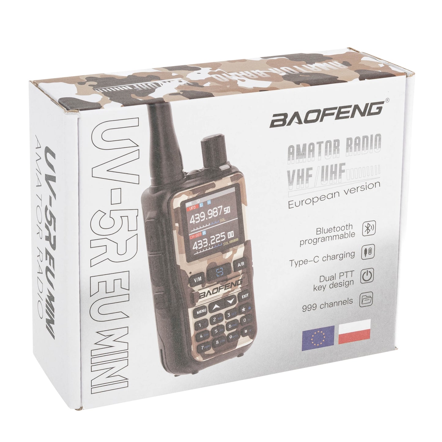 Radiotelefon Baofeng UV-5R EU Mini 1600 mAh - Camo