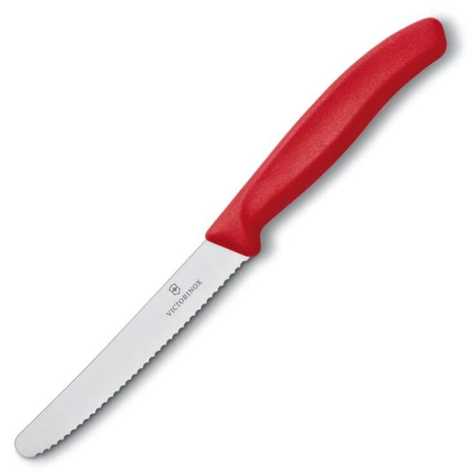 Nóż kuchenny Victorinox Swiss Classic Red - ząbkowany z zaokrąglonym czubkiem