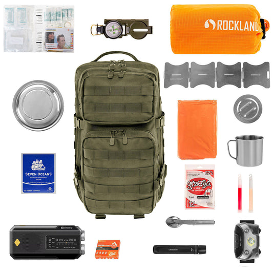 Plecak ewakuacyjny Brandit US Cooper 40 l Olive Large V2 - z wyposażeniem