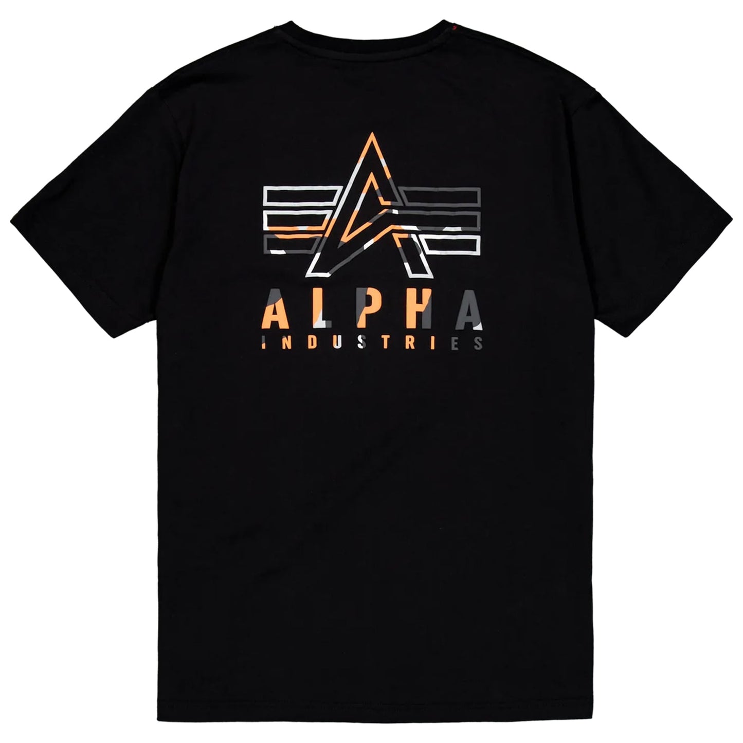 Koszulka T-shirt Alpha Industries Camo Logo Puff Print Back Print - Black