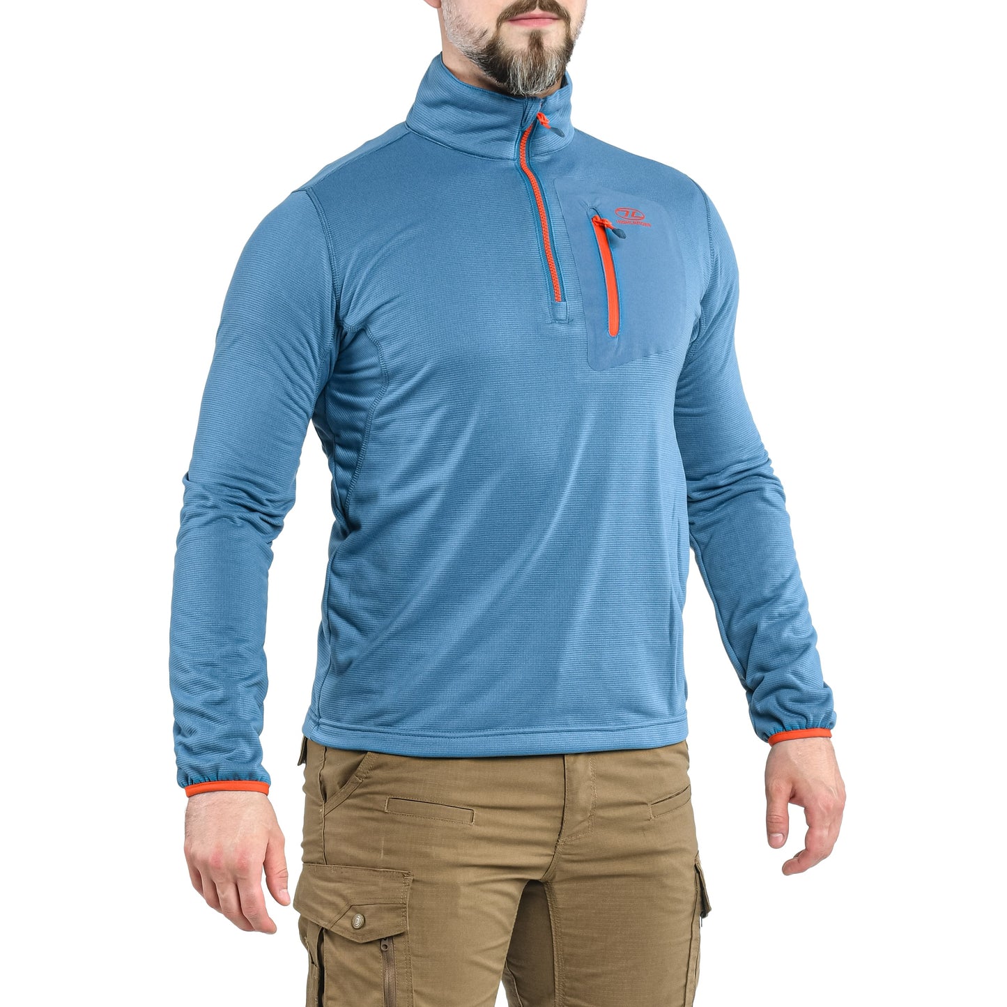 Polar Highlander Outdoor Hirta Grid Fleece - Steel Blue