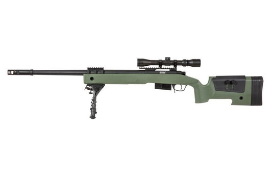 Karabin snajperski ASG Specna Arms SA-S03 CORE z lunetą i dwójnogiem - oliwkowy
