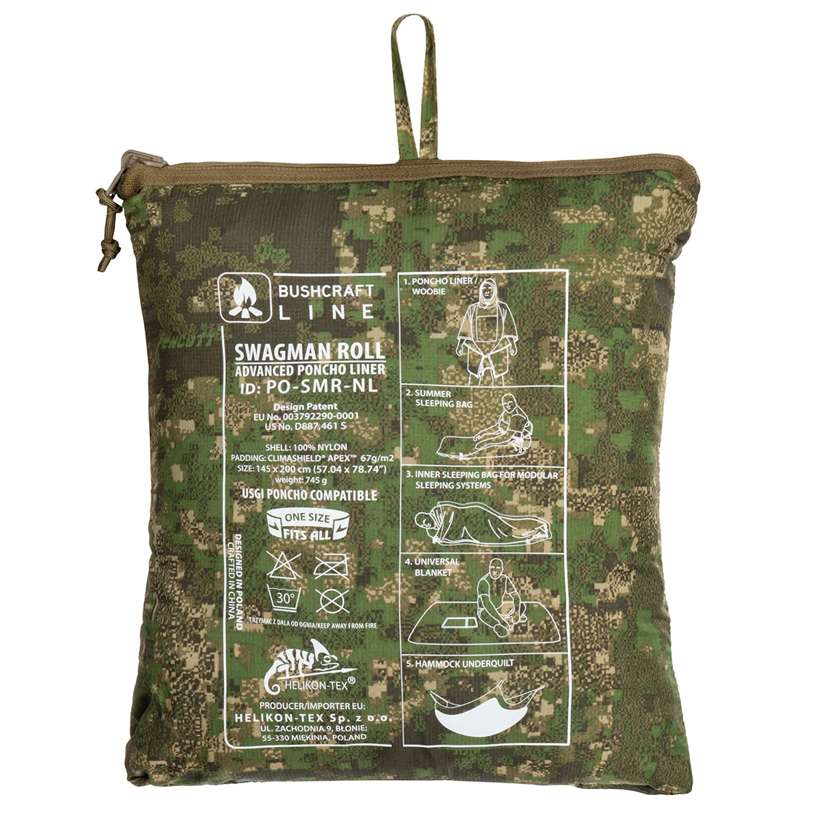 Ponczo Helikon Swagman Roll Climashield Apex z funkcją śpiwora - PenCott WildWood