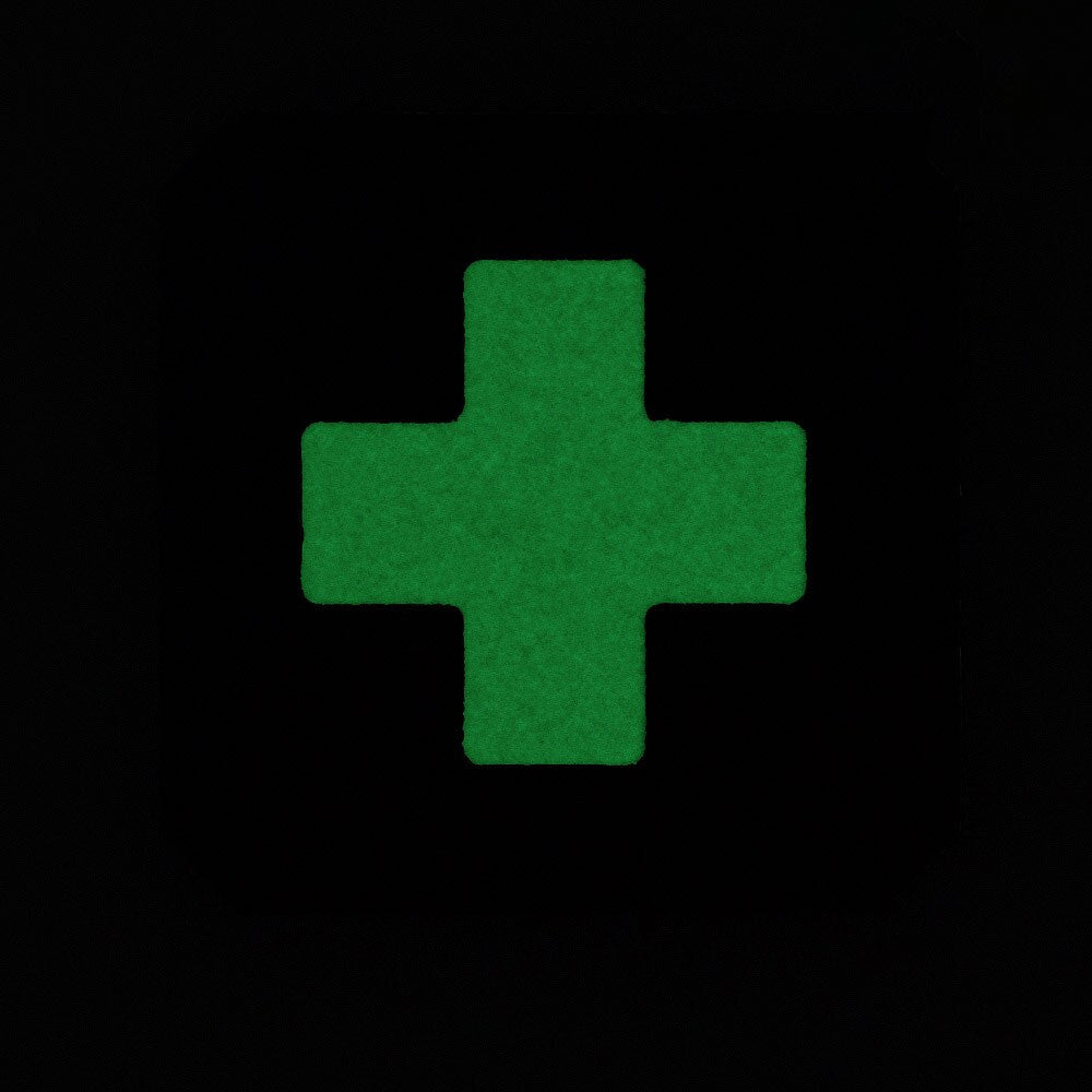 Naszywka medyczna M-Tac Medic Cross Laser Cut fluorescencyjna - Black/GID