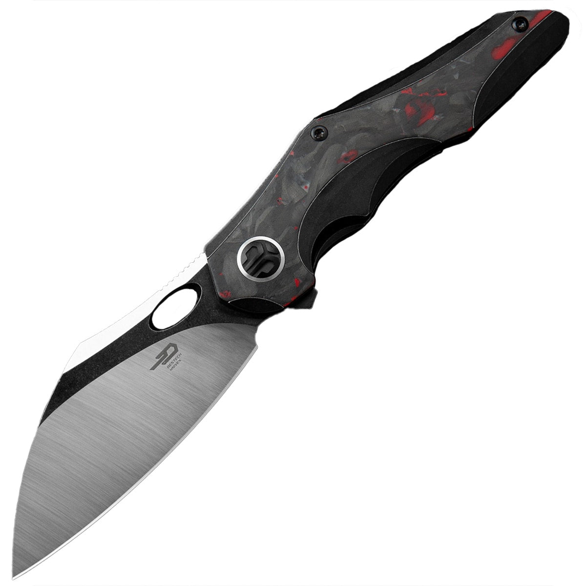 Nóż składany Bestech Knives Nogard - Black/Red Marble