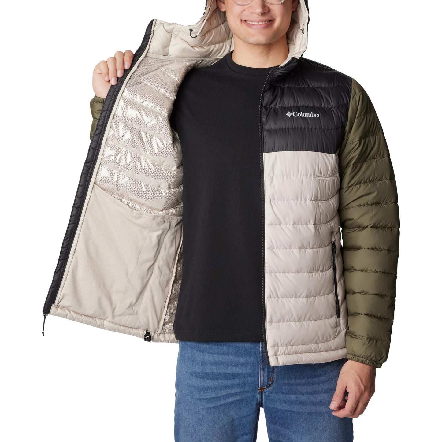 Kurtka Columbia Powder Lite Hooded Jacket - Dark Stone/Shark
