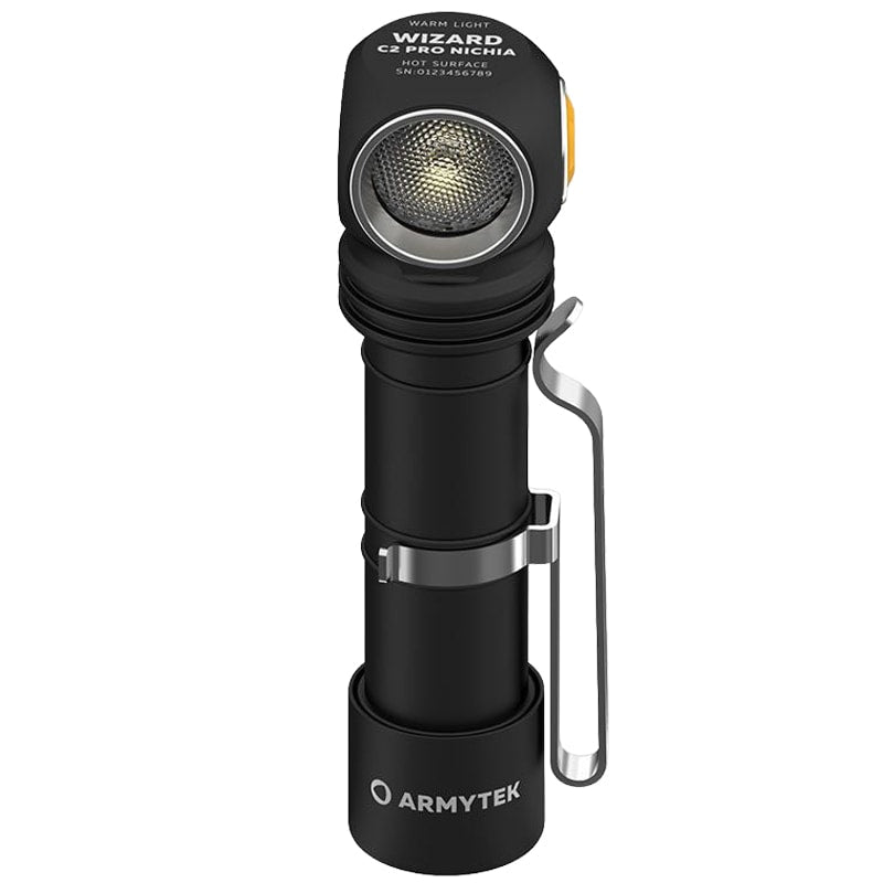 Latarka czołowa i kątowa Armytek Wizard C2 Pro Nichia Magnet USB Yellow PCB - 1600 lumenów