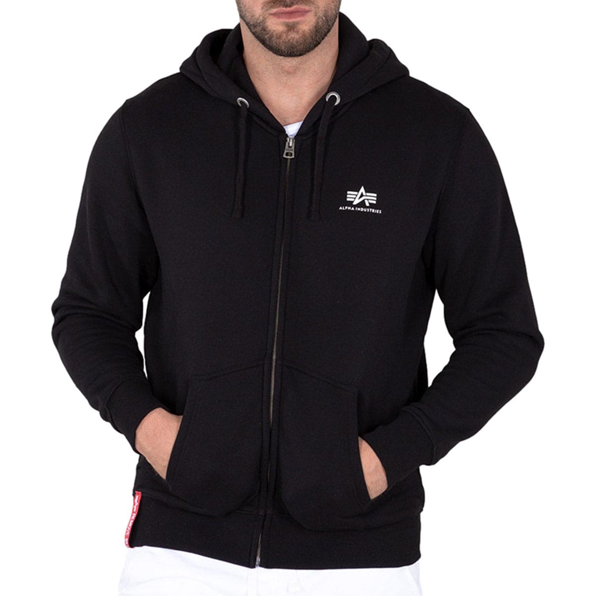Bluza Alpha Industries Basic Zip Hoody Small Logo - Black