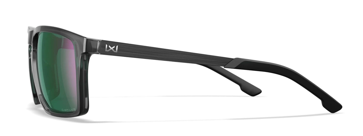Okulary taktyczne Wiley X Axe - Captivate Polarized Green Mirror/Gloss Crystal Grey