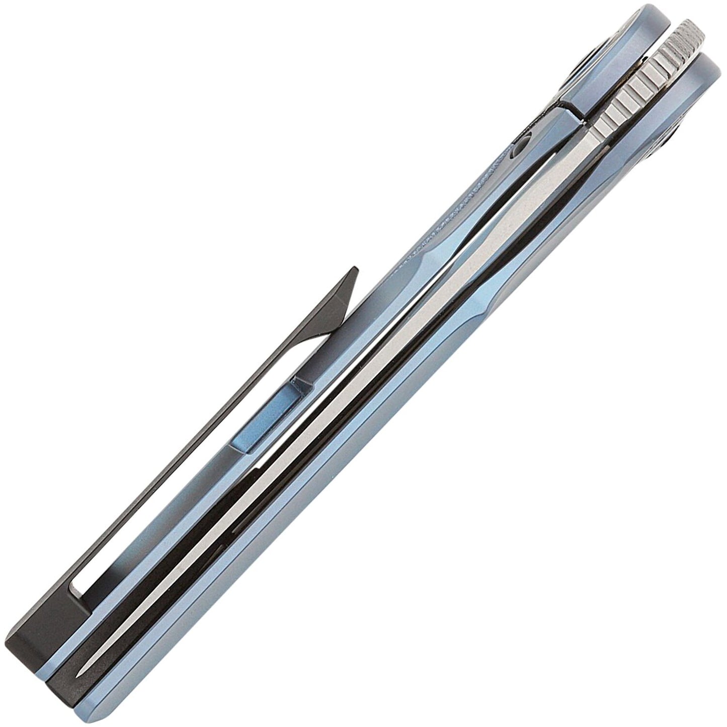 Nóż składany Bestech Knives Blind Fury - Satin/Blue Titanium Silver Carbon Fiber