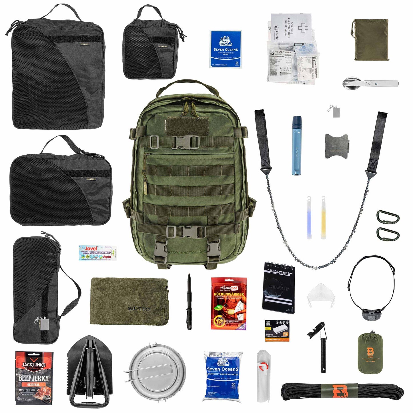 Plecak ewakuacyjny Wisport Sparrow II 30 l Basic - z wyposażeniem