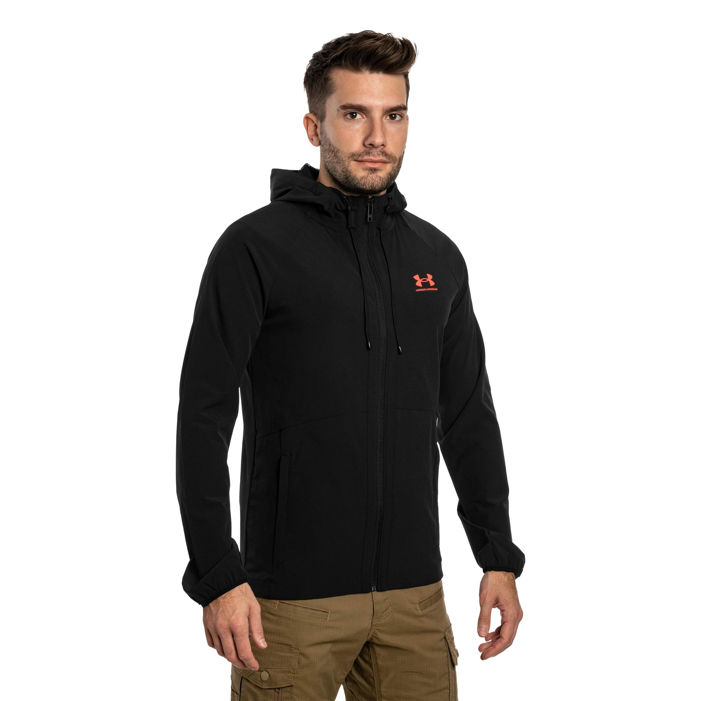 Kurtka Under Armour UA Stretch Woven - Black/Racer Red