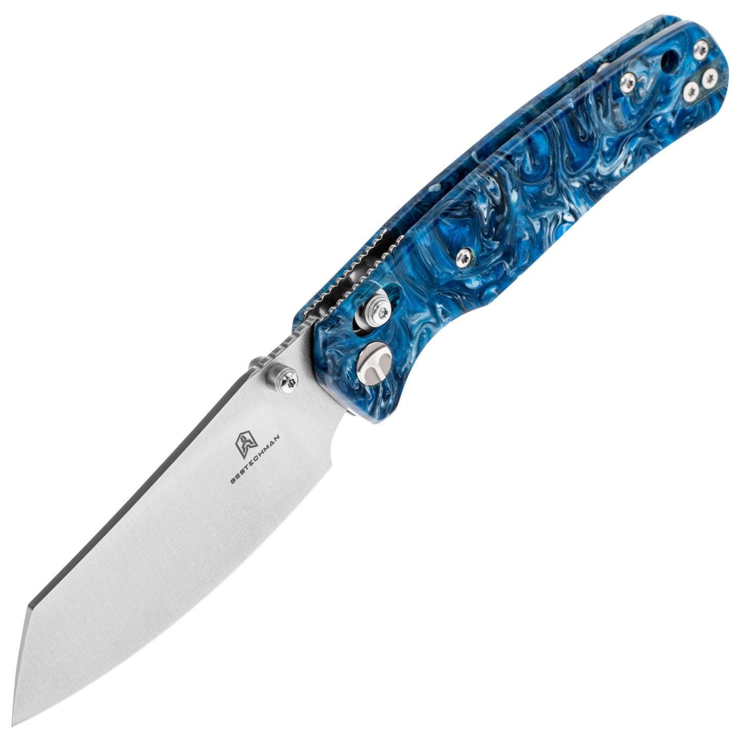 Nóż składany Bestechman Cicada's Wing - Blue Patterned Resin