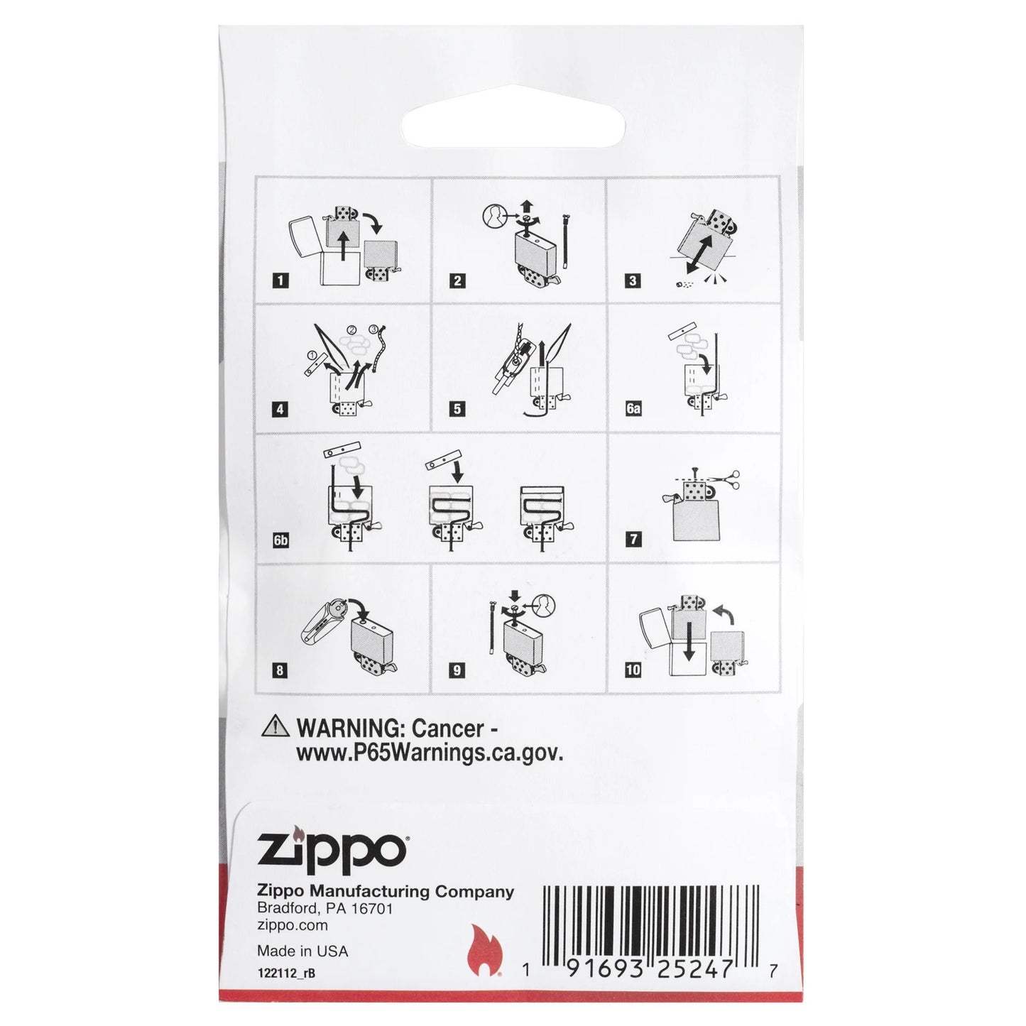 Wkład i filc do zapalniczek Zippo - 7 szt.