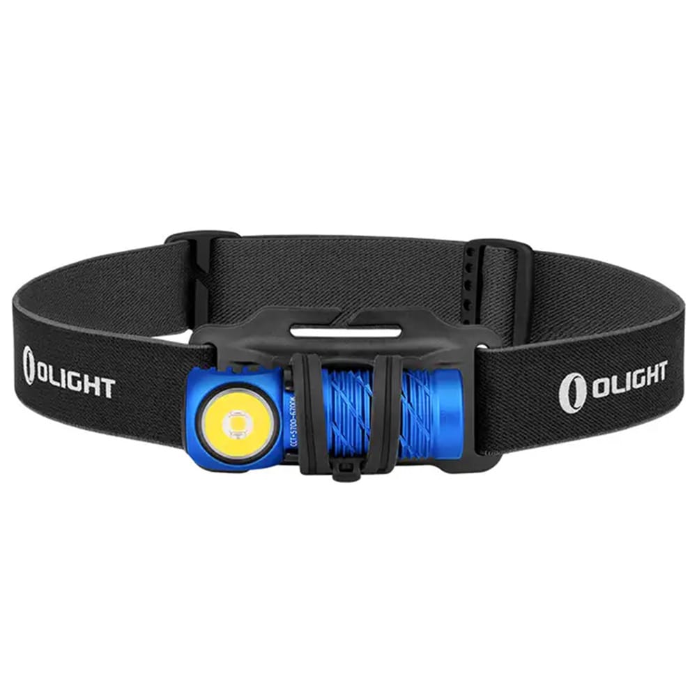 Latarka czołowa i kątowa Olight Perun 2 Mini Cool White Blue z opaską - 1100 lumenów