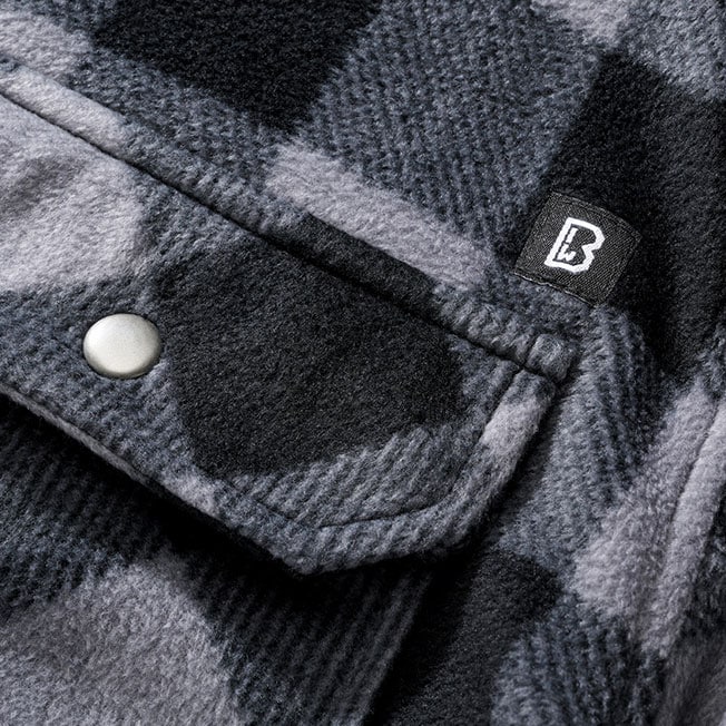 Koszula Brandit Jeff Fleece Long Sleeve - Black/Grey