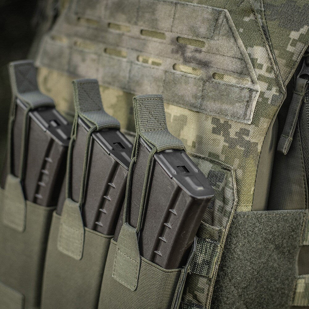 Ładownica elastyczna M-Tac Elite Laser Cut na 3 magazynki karabinowe - Ranger Green