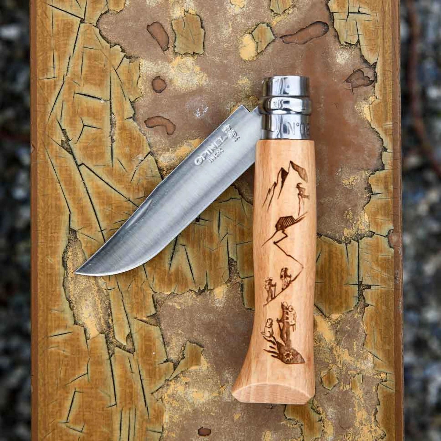 Nóż składany Opinel No.8 Engraved Mountain Sport - Hiking