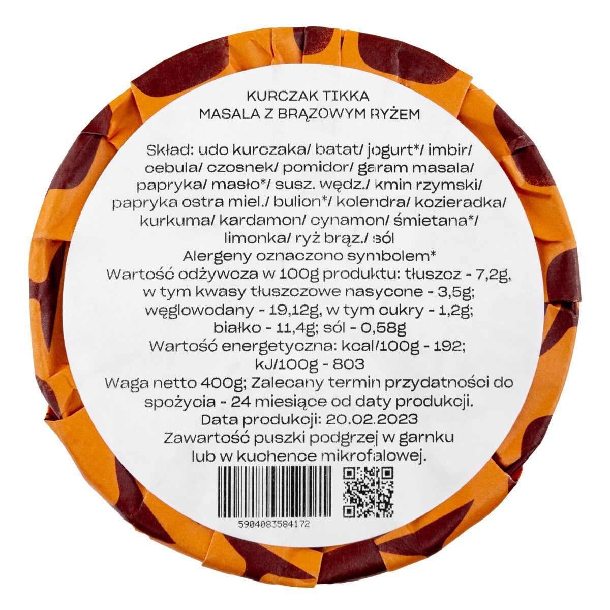 Żywność konserwowana Ed Red - kurczak Tikka Masala z brązowym ryżem 400 g