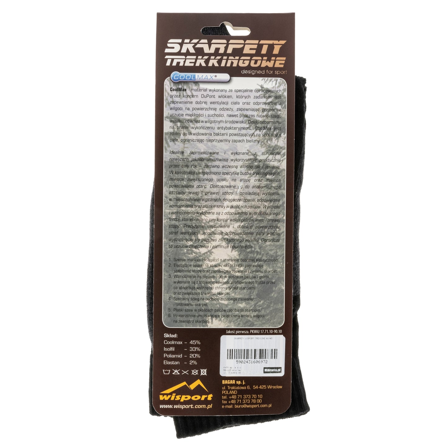Skarpety Wisport Trekking - Black/Graphite