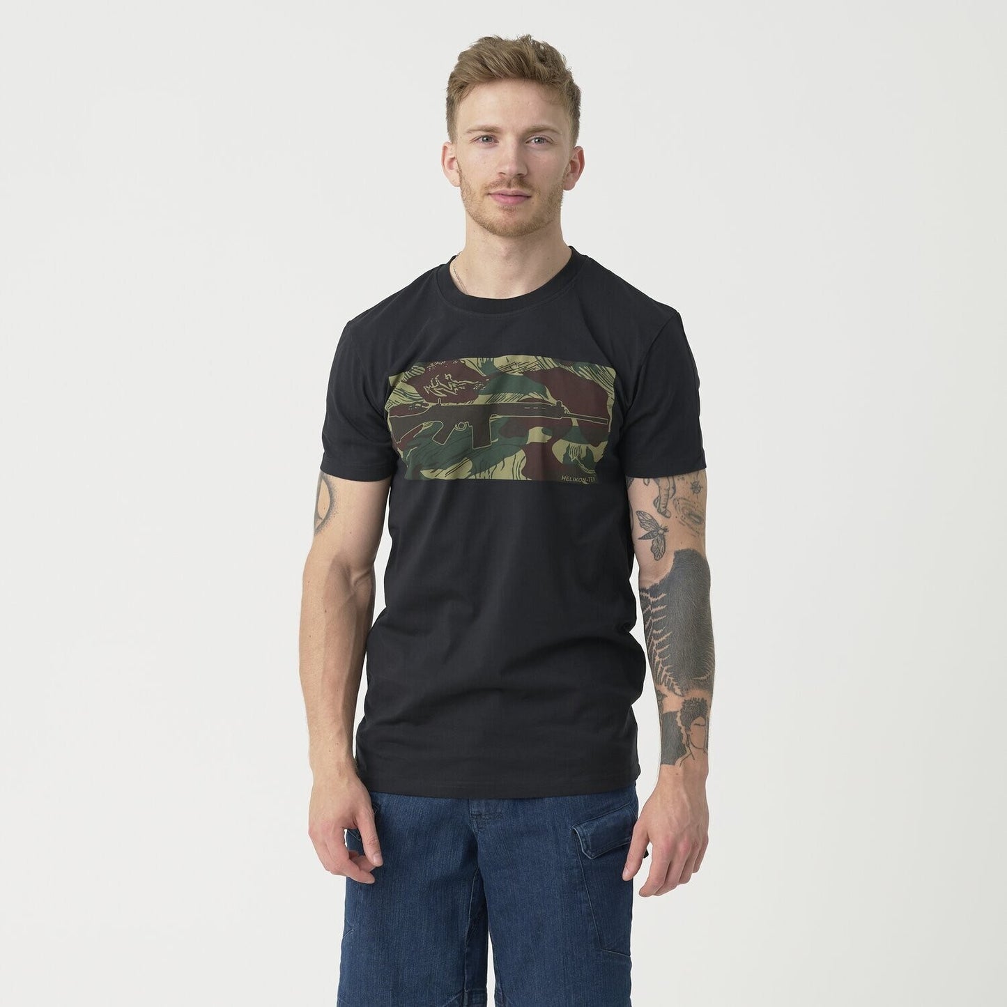 Koszulka T-Shirt Helikon FN FAL - Black/Rhodesian Camo