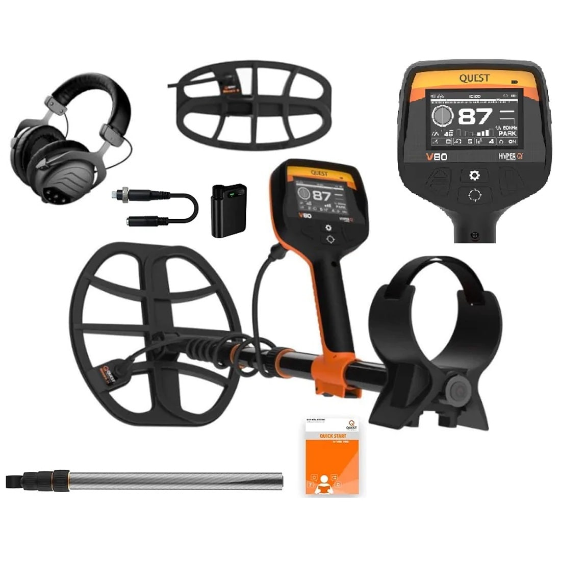Wykrywacz metali Quest V80 + cewki Blizzard 9/11 - zestaw