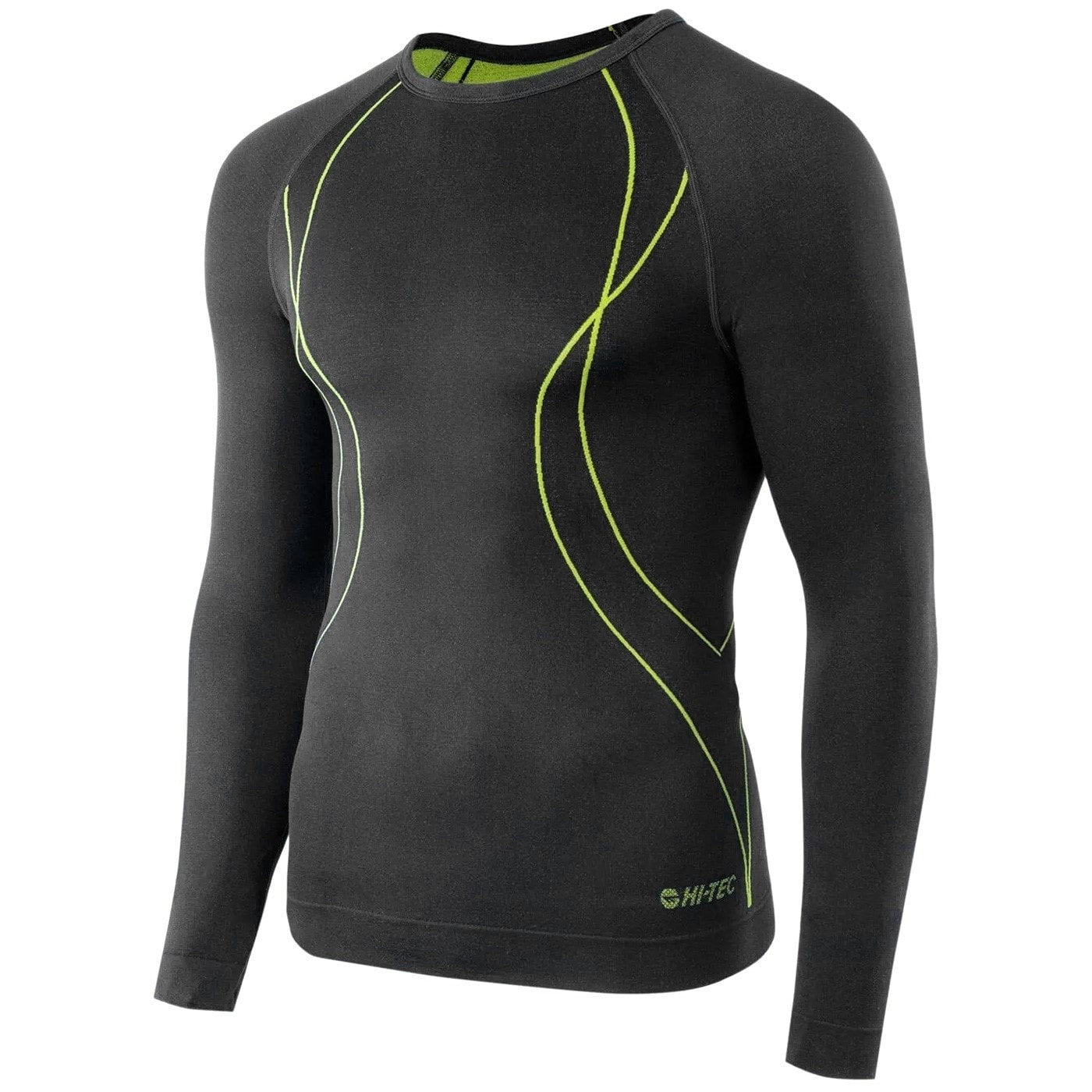 Koszulka termoaktywna Hi-Tec Ikar Top Long Sleeve - Black/Lime Punch