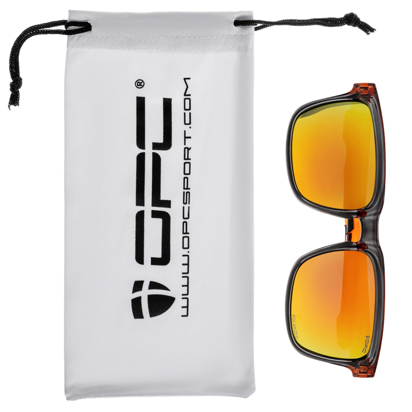 Okulary przeciwsłoneczne OPC Lifestyle California Black/Orange Revo z polaryzacją