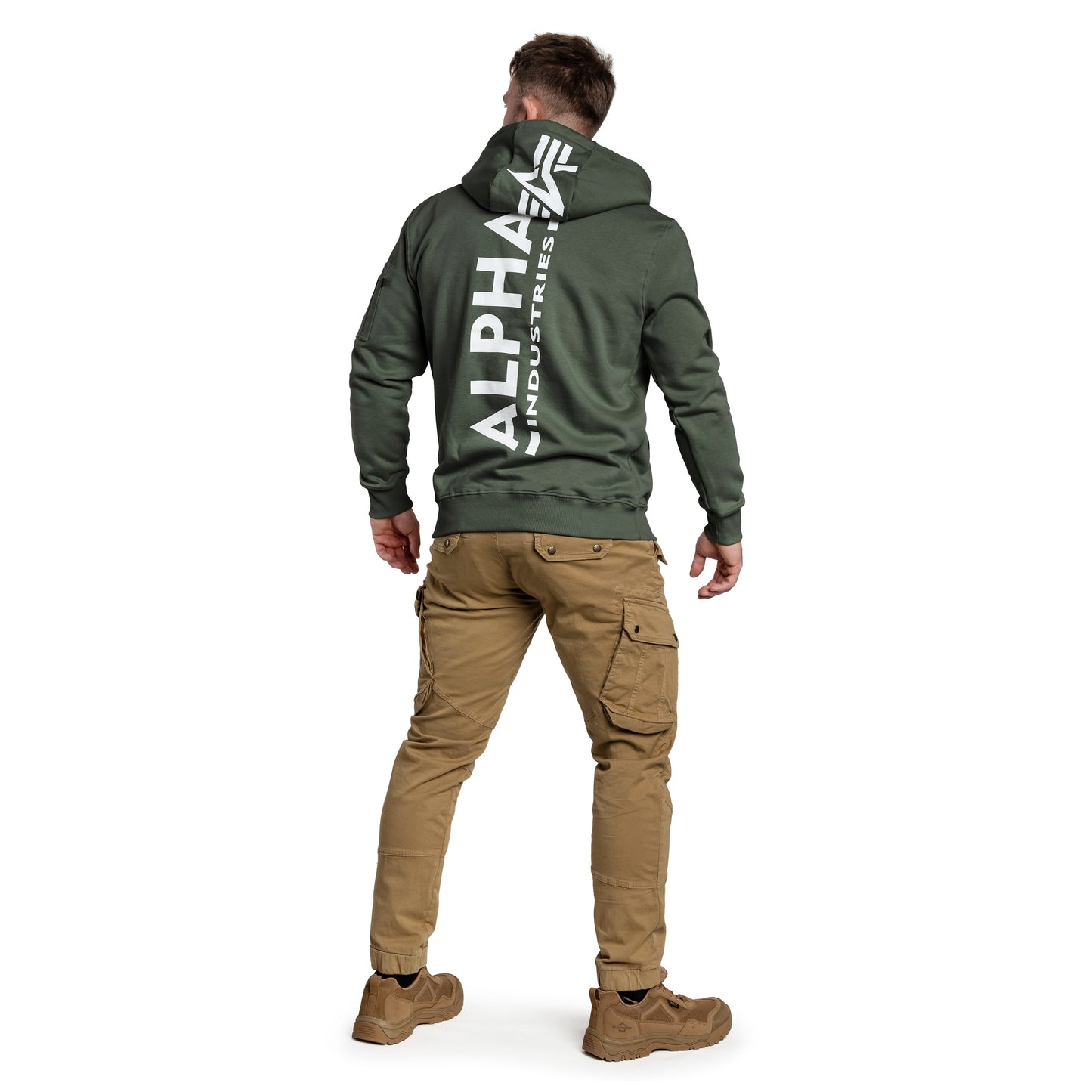 Bluza Alpha Industries Back Print Hoody - Dark Olive