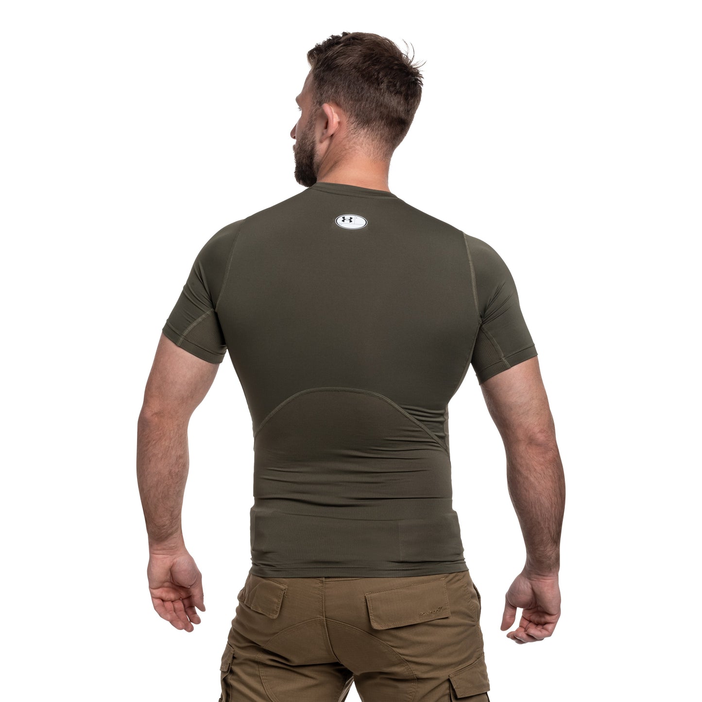 Koszulka Termoaktywna Under Armour Compressed HeatGear - Marine OD Green/White