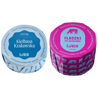Żywność konserwowana Ed Red Flaczki po zamojsku 400 g + Kiełbasa Krakowska 300 g - zestaw