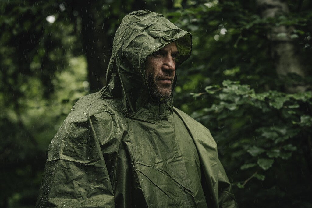 Ponczo Badger Outdoor Rain Poncho Ripstop - Olive