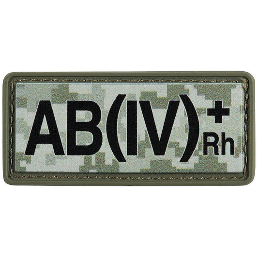 Naszywka M-Tac z grupą krwi AB (IV) Rh+ PVC - MM14