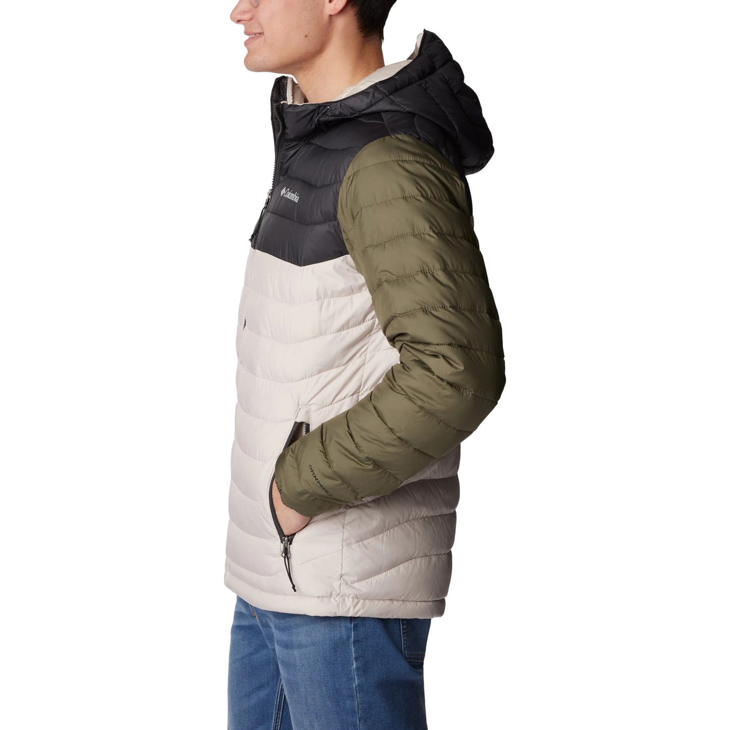 Kurtka Columbia Powder Lite Hooded Jacket - Dark Stone/Shark