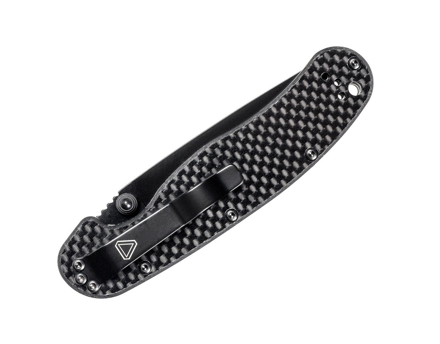 Nóż składany Ontario Rat-2 Folder D2 - Black Plain/Carbon Fiber