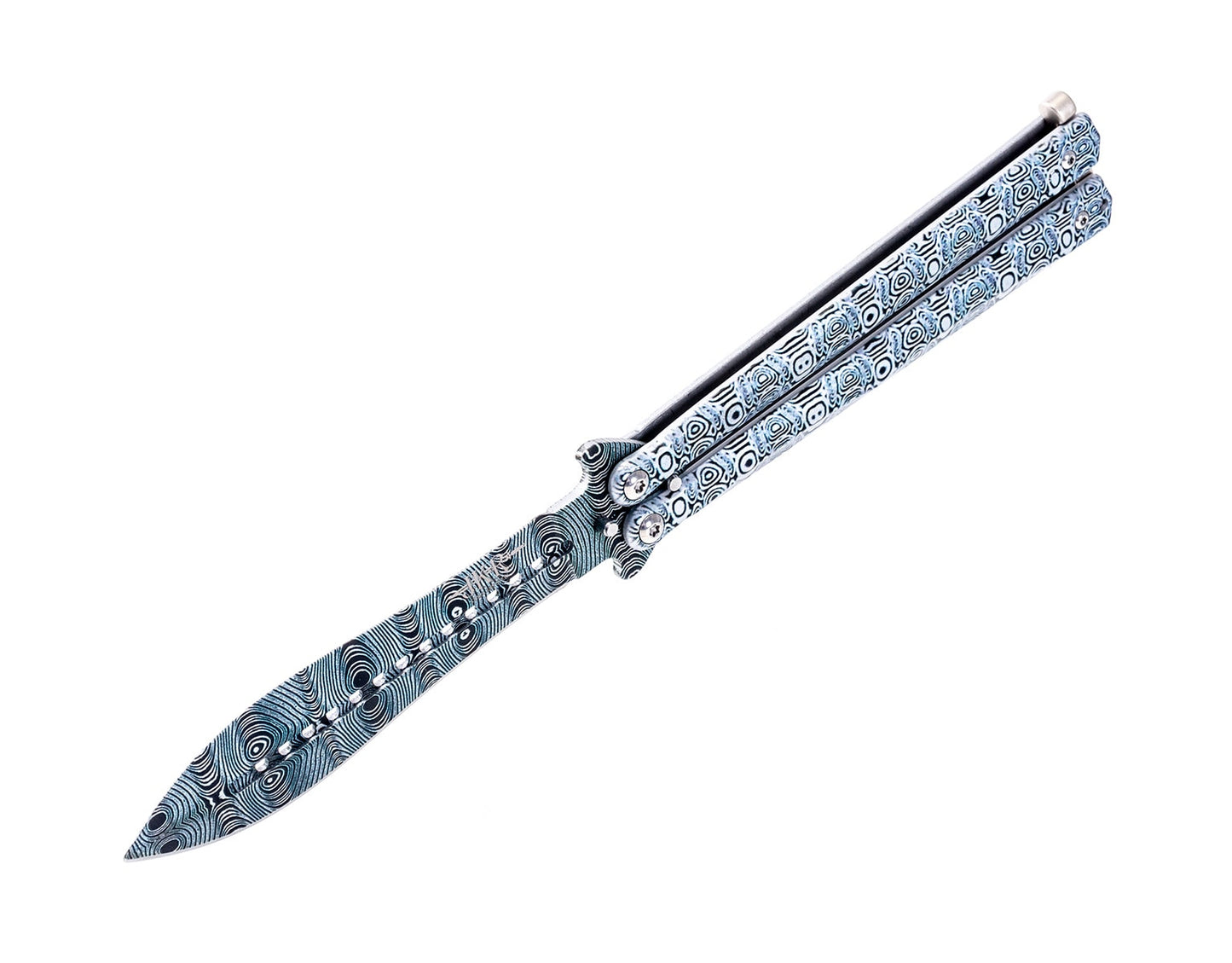 Nóż składany motylek Grey Damascus