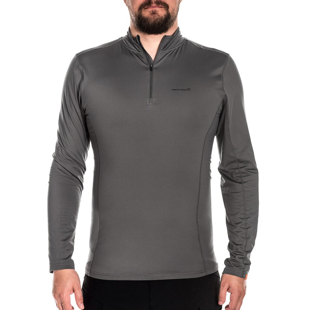 Koszulka termoaktywna Pentagon Pindos 1/2 ZIP - Wolf Grey