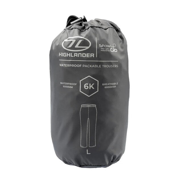 Spodnie Highlander Outdoor Stow & Go Waterproof Trousers New - Charcoal