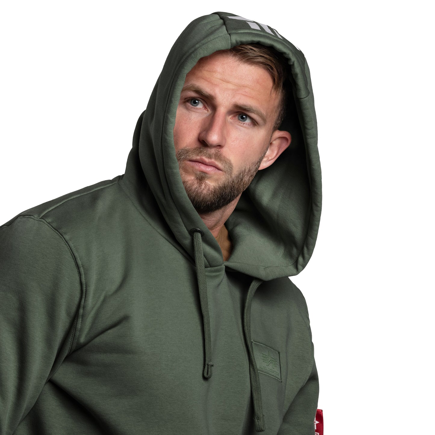 Bluza Alpha Industries Back Print Hoody - Dark Olive