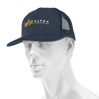 Czapka z daszkiem Alpha Industries Label Trucker Cap - Rep Blue