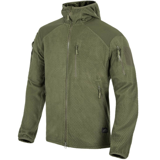 Polar Helikon Alpha Hoodie Grid Fleece - Olive Green