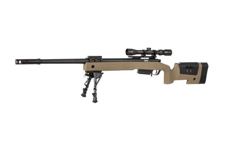 Karabin snajperski ASG Specna Arms SA-S03 CORE z lunetą i dwójnogiem - Tan