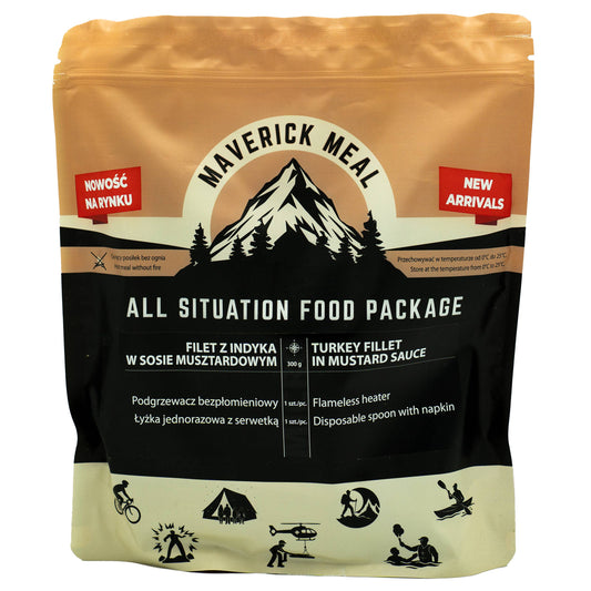 Danie gotowe Maverick Food Indyk w sosie musztardowym 300 g - zestaw Micro z podgrzewaczem
