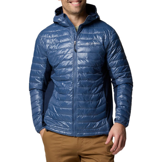 Kurtka Columbia Powder Pass Hooded Hybrid Puffer Jacket - Dark Mountain/Collegiate Navy