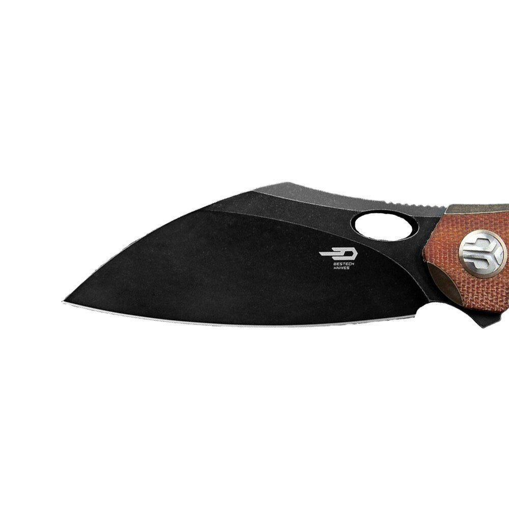 Nóż składany Bestech Knives Nogard - Bronze Titanium/Natural Micarta Canvas