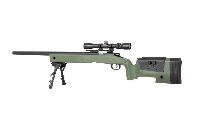 Karabin snajperski ASG Specna Arms SA-S02 CORE z lunetą i dwójnogiem - Olive