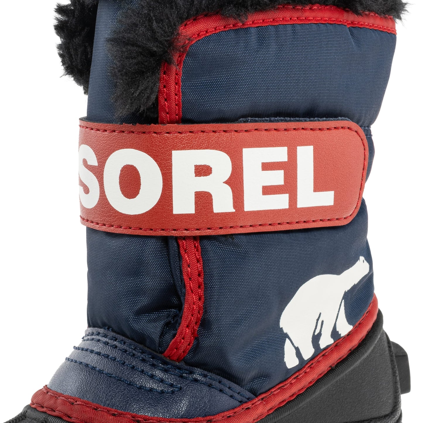 Buty śniegowce dziecięce Sorel Snow Commander Boot - Nocturnal/Sail Red