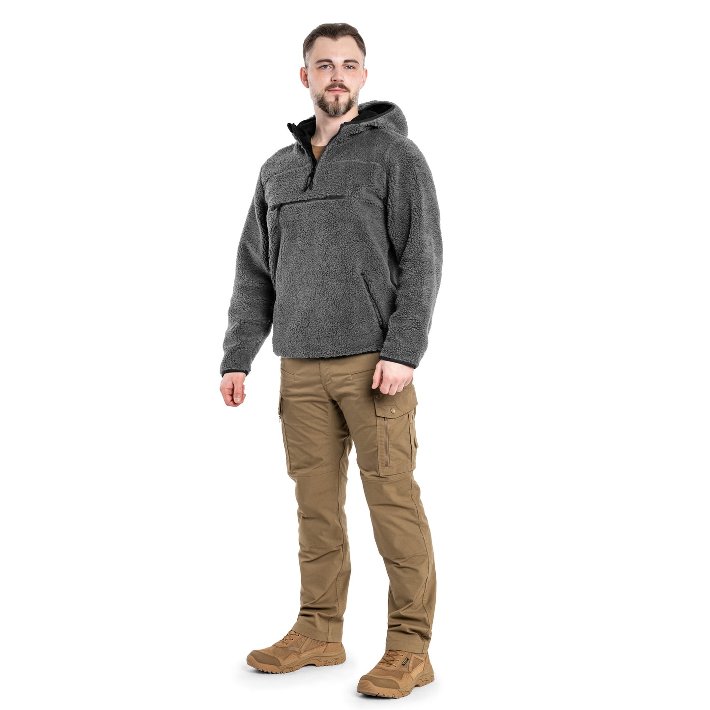 Polar Brandit Teddyfleece Worker Pullover - Anthracite